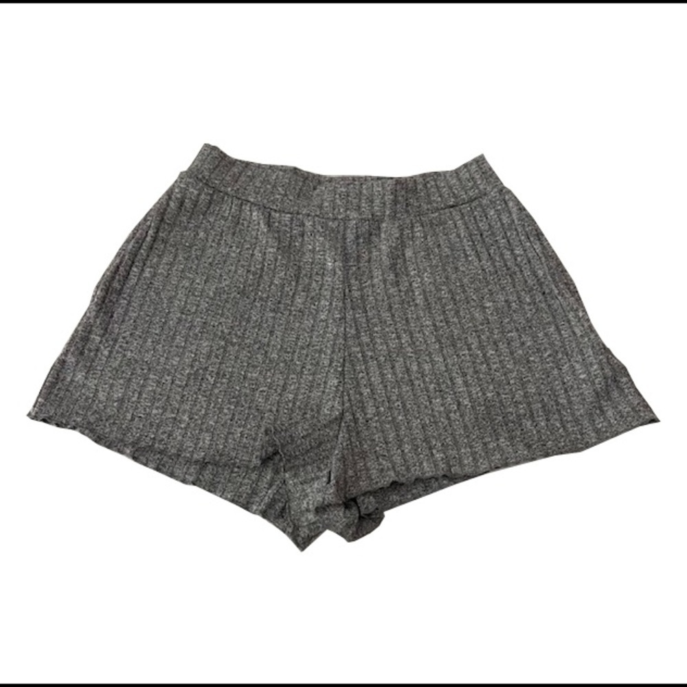 Revamped Pull on Gray Ribbed‎ Casual Shorts